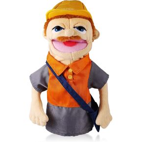 Role Play Hand Puppets Hand Plush Chef Doctor Fireman Pirate Detective Athlete Nurse Worker Hand Puppet Toys Puppets for Kids Storytelling Imaginative Pretend Play Teaching Preschool(Waiter)
