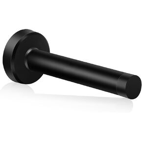 Door Stopper, 5 Inch Long Door Stop, Wall Mounted, Stainless Steel Doorstops Bumper with Rubber Tips, Modern Door Stop Door Holder Protection Sound Dampening, Matte Black