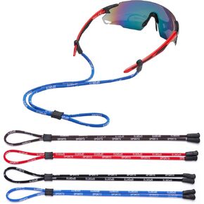 4Pack Glasses Strap-Eyeglasses Holder Strap-Eyeglass string holder Chain necklace Rope-sports Sunglasses Strap Cord Lanyard-adjustable Eyewear Retainer for sunglass-eyeglass or prescription glass