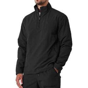 Aulemen Men's Casual Quarter Zip Pullover Windproof Lightweight Jackets Outdoor Athletic Hiking Golf Activewear