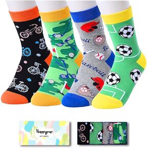 Sports Gifts For Boys Kids - Gifts For 10-12 Years Old Boys Kids, Funny Soccer Bicycle Bike Baseball Golf Gifts, Crazy Socks For Kids Boys Girls