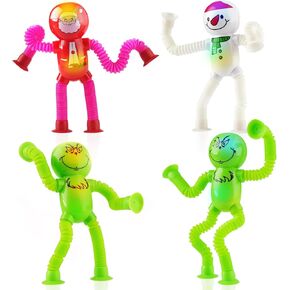 4 Pcs Easter Bunny Pop Tube Sensory Toys,Easter Basket Stuffer for Toddler Kids Boy Girls,Bunny fidgets Suction ADHD Autism Toy,Fidget Toys Autistic Travel Toys
