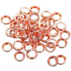 Mudder 100 Pieces Nissan Drain Plug Gasket 12mm Oil Drain Plug Gasket Aluminum Engine Oil Crush Washers Drain Plug Gaskets