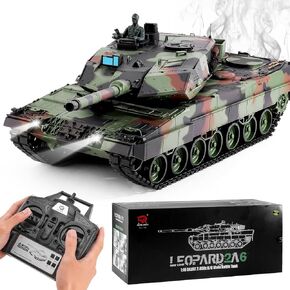 دبابة التحكم عن بعد، دبابة القتال الرئيسية Henglong German Leopard 2A6، دبابة RC 1/16 2.4 جيجا هرتز التي تطلق النار، نموذج مركبات دبابات RC مع الصوت والضوء للأعمار من 14 عامًا فما فوق in Kuwait