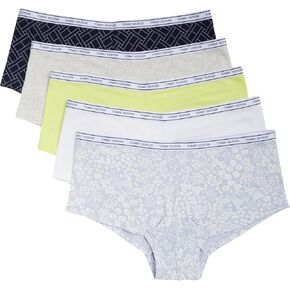 Tommy Hilfiger Women's Classic Cotton Logoband Boyshort 5 Pack