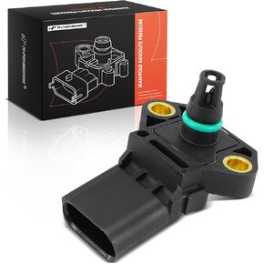 A-Premium Turbocharger Boost Sensor [4 Pins] Compatible with Volkswagen Jetta 2019 1.4L, Golf 2019 1.4L, Replace# 6PP009403341