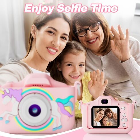 Kids Camera for Boys & Girls, 1080P HD 2.0 Inch Screen Kids Digital Camera with 32GB Card, Birthday Christmas Children Toys Gifts Selfie Toddlers Camera for Kids Age 3-12 Years Old in Saudi Arabia
