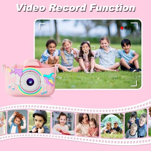 Kids Camera for Boys & Girls, 1080P HD 2.0 Inch Screen Kids Digital Camera with 32GB Card, Birthday Christmas Children Toys Gifts Selfie Toddlers Camera for Kids Age 3-12 Years Old in Saudi Arabia