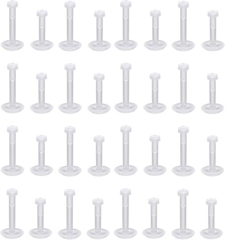 PiercingJ 16 جرام أقراط غضروف شفافة للرياضة البلاستيكية الحلزون الزنمة حلق مسمار ميدوسا مونرو حلقات الشفاه لابريت ثقب التجنيب لجراحة العمل 6 و8 مم طول القضيب in Kuwait