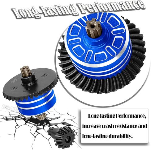 Speed Up 35T Front Rear Differential & 14T Main Gear Upgrades Part for 1/10 Bigrock Granite Senton Vorteks 3S BLX Kraton Outcast 4S BLX,1/8 Typhon Vendetta 3S BLX Infraction,Navy Blue in Kuwait