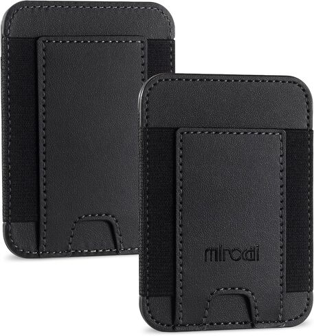 Miroddi Credit Card Holder, Premium Leather Small Wallet for Women, RFID Blocking Slim Card Wallet for Women Men, Minimalist Business Credit Card Wallet with Money Pocket, Holds Up to 14 Cards, Black in Saudi Arabia
