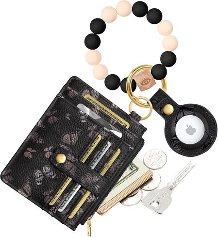 محفظة على شكل سلسلة مفاتيح للنساء مع حامل AirTag - محافظ لطيفة لحمل بطاقات الائتمان وحامل بطاقات RFID صغيرة الحجم in Kuwait