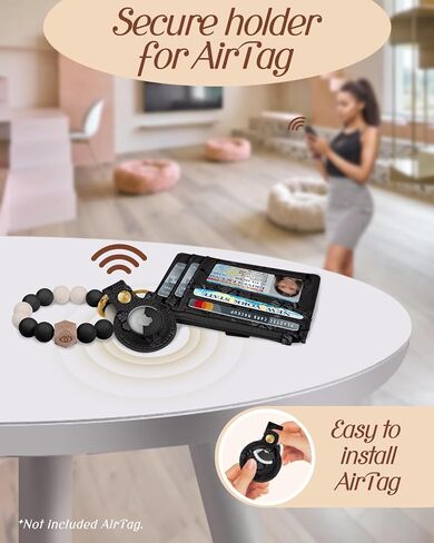 محفظة على شكل سلسلة مفاتيح للنساء مع حامل AirTag - محافظ لطيفة لحمل بطاقات الائتمان وحامل بطاقات RFID صغيرة الحجم in Kuwait