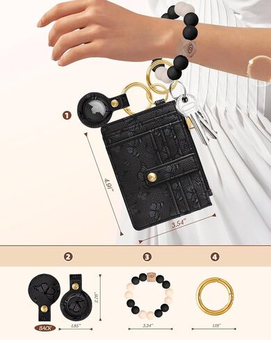 محفظة على شكل سلسلة مفاتيح للنساء مع حامل AirTag - محافظ لطيفة لحمل بطاقات الائتمان وحامل بطاقات RFID صغيرة الحجم in Kuwait