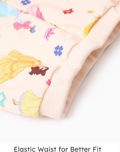 Disney Outfits for Girls Long Sleeve Shirt Pocket Pant Toddler Sweatsuit | Officially Licensed丨Girls Clothes丨2-Piece Outfit丨Allover Print丨Ruffle Shoulder丨Jogger Pants丨Soft Feel丨Easy Care丨Mix & Match in Saudi Arabia