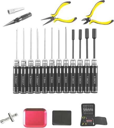 18 في 1 طقم مفك براغي سداسي ألين RC طقم أدوات إصلاح نموذج لسيارة RC قارب كوادكوبتر هليكوبتر نماذج متعددة الدوارات in Kuwait
