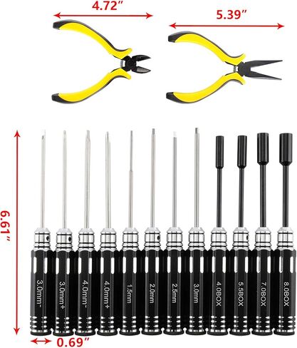 18 في 1 طقم مفك براغي سداسي ألين RC طقم أدوات إصلاح نموذج لسيارة RC قارب كوادكوبتر هليكوبتر نماذج متعددة الدوارات in Kuwait