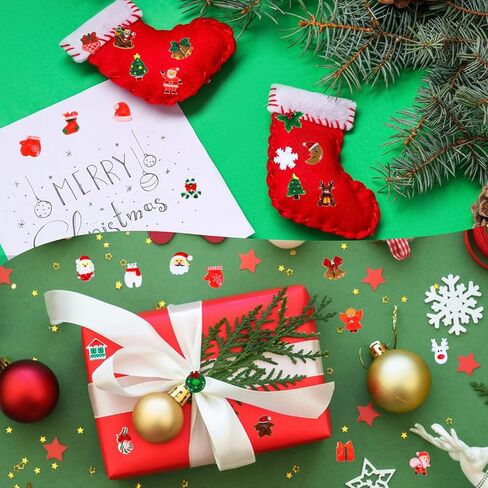 100PCS Christmas Flatback Charms, Mini Christmas Craft Resin Decoration Xmas Santa Snowman Tree Bell Ornaments for DIY Crafts Jewelry Cell Phone Case Scrapbooking in Saudi Arabia