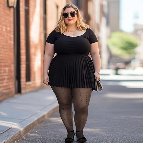 MANZI Plus Size Sheer Pantyhose for Women Polka Dot Tights Black Patterned Tights 20D Sexy Stockings in Kuwait