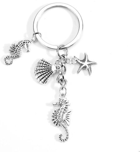 Seahorse Keychain,Personalised Keyring,Keyrings for Women,Friend Birthday Gifts,Seaside Travel Keychain,Retirement Gifts for Women,Keychain rings,Keychain Cute,Personalised Gifts in Kuwait