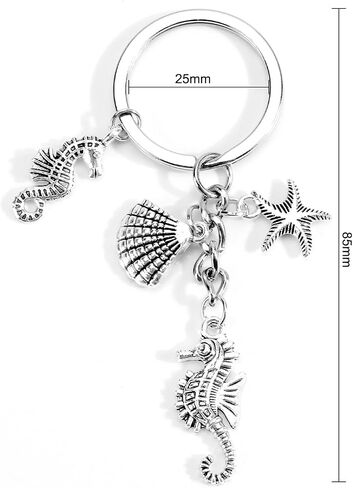 Seahorse Keychain,Personalised Keyring,Keyrings for Women,Friend Birthday Gifts,Seaside Travel Keychain,Retirement Gifts for Women,Keychain rings,Keychain Cute,Personalised Gifts in Kuwait
