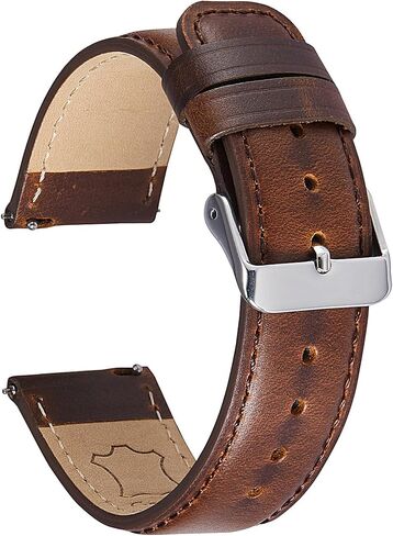 Leather Watch Band Genuine Watch Straps 20mm 22mm Quick Release Replacement Watch Straps for Men Women Bracelet Oil Wax Top Grain Leather Watch Strap in Saudi Arabia