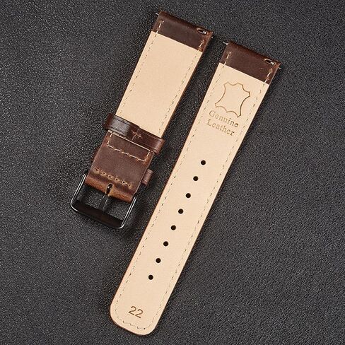 Leather Watch Band Genuine Watch Straps 20mm 22mm Quick Release Replacement Watch Straps for Men Women Bracelet Oil Wax Top Grain Leather Watch Strap in Saudi Arabia