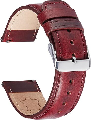 Leather Watch Band Genuine Watch Straps 20mm 22mm Quick Release Replacement Watch Straps for Men Women Bracelet Oil Wax Top Grain Leather Watch Strap in Saudi Arabia