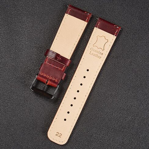 Leather Watch Band Genuine Watch Straps 20mm 22mm Quick Release Replacement Watch Straps for Men Women Bracelet Oil Wax Top Grain Leather Watch Strap in Saudi Arabia
