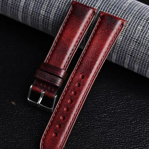 Leather Watch Band Genuine Watch Straps 20mm 22mm Quick Release Replacement Watch Straps for Men Women Bracelet Oil Wax Top Grain Leather Watch Strap in Saudi Arabia