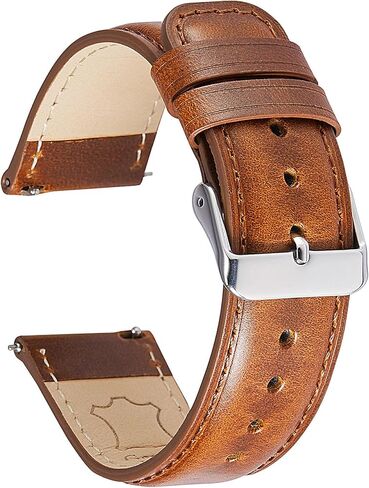 Leather Watch Band Genuine Watch Straps 20mm 22mm Quick Release Replacement Watch Straps for Men Women Bracelet Oil Wax Top Grain Leather Watch Strap in Saudi Arabia