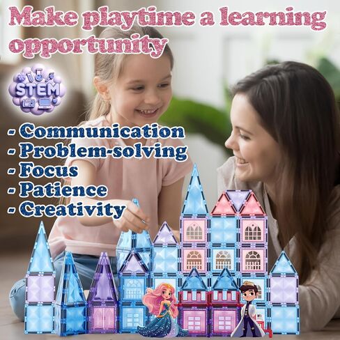 Unicorn Toys for Girls Age 4-6 - Unicorn Magnetic Tiles Frozen Toys for Girls Age 4-7 - 3 Year Old Girl Gifts 5 Year Old Girl Gift 4 Year Old Girl Birthday Gifts Magnet Building Blocks Age 3 4 5 6 7 8 in Saudi Arabia