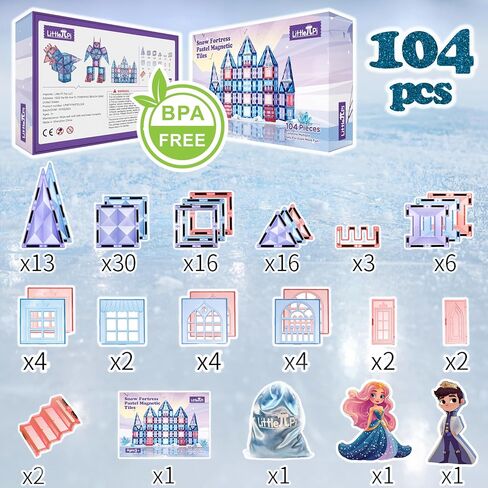 Unicorn Toys for Girls Age 4-6 - Unicorn Magnetic Tiles Frozen Toys for Girls Age 4-7 - 3 Year Old Girl Gifts 5 Year Old Girl Gift 4 Year Old Girl Birthday Gifts Magnet Building Blocks Age 3 4 5 6 7 8 in Saudi Arabia