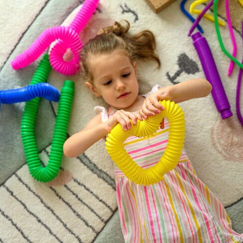 nutty toys Pop Tubes - Sensory Toys - Endless Creativity & Fun for Kids and Toddlers |8 Pack Large| - Connect & Pop! Top ADHD Autism Fidget 2025, Best Boy & Girl Easter Gift Idea in Saudi Arabia