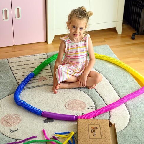 nutty toys Pop Tubes - Sensory Toys - Endless Creativity & Fun for Kids and Toddlers |8 Pack Large| - Connect & Pop! Top ADHD Autism Fidget 2025, Best Boy & Girl Easter Gift Idea in Saudi Arabia