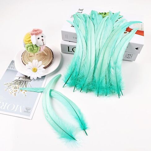iHUFeather Natural Rooster Tail Feathers 50pcs 10-12inch Long Rooster Coque Tail Feathers Bulk for DIY Crafts Costume and Halloween Party Performances Decoration(Black) in Saudi Arabia