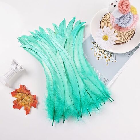 iHUFeather Natural Rooster Tail Feathers 50pcs 10-12inch Long Rooster Coque Tail Feathers Bulk for DIY Crafts Costume and Halloween Party Performances Decoration(Black) in Saudi Arabia