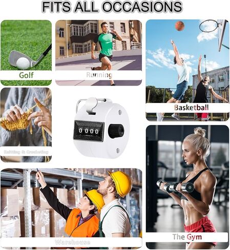 عداد الفرس المحمول، عداد الأرقام المكون من 4 أرقام، 2 حزمة من العدادات الميكانيكية اليدوية، عداد النقر لحكم الملعب، عداد النقر للتدريب، والحياكة، والأشخاص، واللفة، وصيد الأسماك، والجولف، (أسود وأخضر) in Kuwait