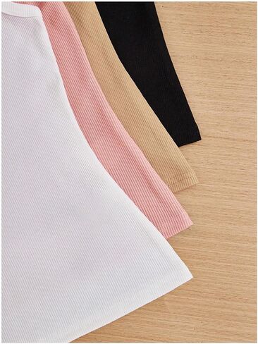 Milumia Girl's 4 Pack Solid Ribbed Knit Tank Tops Sleeveless Crew Neck Basic Undershirts in Saudi Arabia