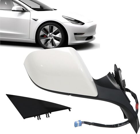 Compatible with 2017 2018 2019 2020 2022 2023 Model 3 White Rearview Mirror Assembly Right/Left 51167177128 (Right) in Saudi Arabia