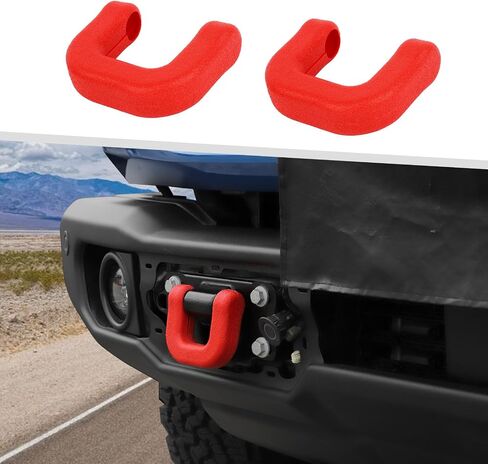 Jimen for Bronco Tow Hook Covers, 2PCS Front Bumper Tow Hook Protector Fit for Ford Bronco 2021-2024 (Orange) in Saudi Arabia