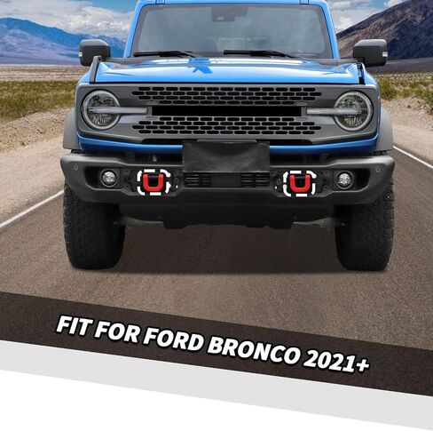 Jimen for Bronco Tow Hook Covers, 2PCS Front Bumper Tow Hook Protector Fit for Ford Bronco 2021-2024 (Orange) in Saudi Arabia