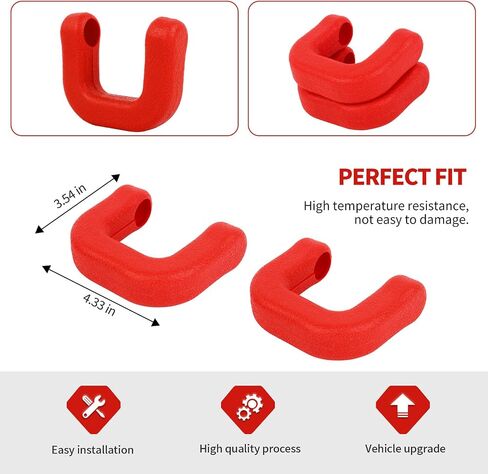 Jimen for Bronco Tow Hook Covers, 2PCS Front Bumper Tow Hook Protector Fit for Ford Bronco 2021-2024 (Orange) in Saudi Arabia