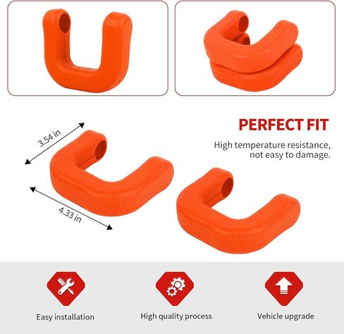 Jimen for Bronco Tow Hook Covers, 2PCS Front Bumper Tow Hook Protector Fit for Ford Bronco 2021-2024 (Orange) in Saudi Arabia