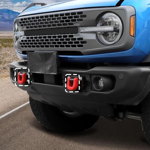 Jimen for Bronco Tow Hook Covers, 2PCS Front Bumper Tow Hook Protector Fit for Ford Bronco 2021-2024 (Orange) in Saudi Arabia