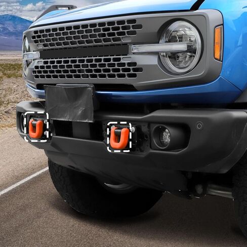 Jimen for Bronco Tow Hook Covers, 2PCS Front Bumper Tow Hook Protector Fit for Ford Bronco 2021-2024 (Orange) in Saudi Arabia
