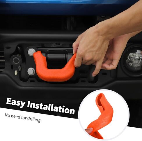 Jimen for Bronco Tow Hook Covers, 2PCS Front Bumper Tow Hook Protector Fit for Ford Bronco 2021-2024 (Orange) in Saudi Arabia