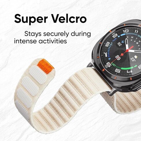 Nylon Band Compatible with Samsung Galaxy Watch Ultra Bands, Breathable Velcro Sport Strap Trail Loop Designed for Samsung Galaxy Watch Ultra 47mm Men Women (2024) in Saudi Arabia