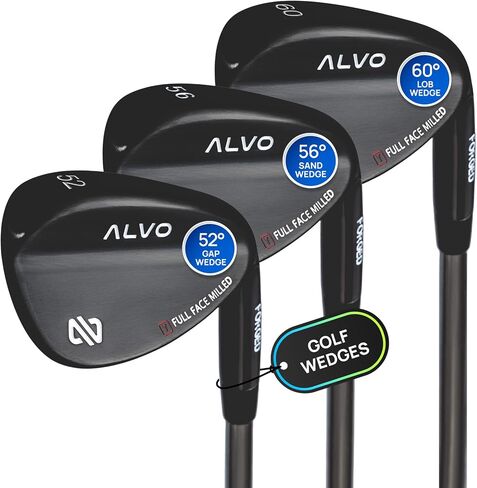 Premium Full Face Golf Wedges, Golf Wedge Set, 3 Wedges 52/56/60 Degree Wedge, Lob Wedge, Gap Wedge, Sand Wedge Golf Club for Men, Premium Grip, Right Hand in Saudi Arabia