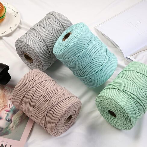 حبل GOHOHOF Macrame مقاس 4 مم × 547 ياردة من القطن الطبيعي من Macrame حبل ملون من القطن الناعم لوازم Macrame حبل حرفي من خيوط Macrame لشماعة النباتات وشماعات الحائط Dreamcatcher (بيج) in Saudi Arabia